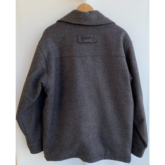 Cabelas Mackinaw Jacket Wool Gray Mens M Thinsulate Ultra Lined Hunting Cruiser - Picture 5 of 13